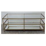 Gilt metal tiered coffee table