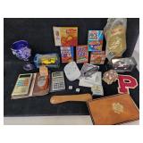 Box of miscellaneous vintage items Diecast Cars