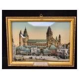 Mainzer Dom Andenken an gold framed