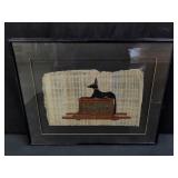 Framed papyrus painting