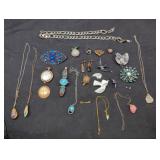 Bag of vintage and antique jewelry and watches