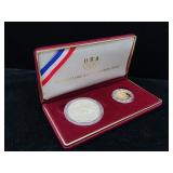 1988 Olympic Gold Five Dollar and Proof Silver