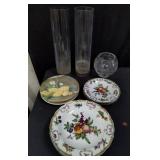 Group of glass vases & miscellaneous china