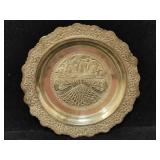 Silver plate Asian style wall decor with feet f