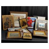 Box of framed prints/art