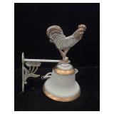 Vintage metal bell with rooster 7 " h x 6 " w