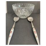 Large Crystal salad bowl  with two Sheffield