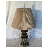 Vintage brass Asian style lamp with bell