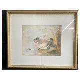 Framed watercolor print