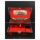 Vintage black lacquer Asian style music jewelry