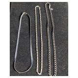 3 sterling silver necklaces