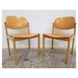 JANUS et Cie vintage blond side chairs pair