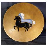 Alexander enamel plate of a pair of horses.