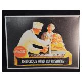 Vintage Coca-Cola ice cream shop sign metal 12"h