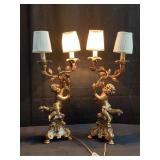Pair of figural lamps, made in Italy