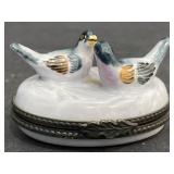 Limoges box made in France hand painted love birds