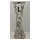 Vintage Silver overlay on vase glass