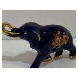 Limoges vintage elephant cobalt blue 22 karat