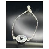 Sterling silver heart bracelet, 2.87g