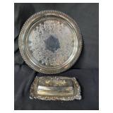 Eton Sheffield aSilver plated Butter and 12 1/2