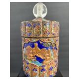 Vintage Chinese enamel-on-brass covered box