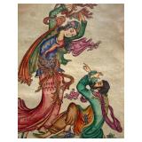 Vintage hand painted Persian style on lamb skin