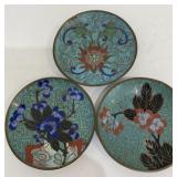 Vintage three Chinese enamel pot pin dish