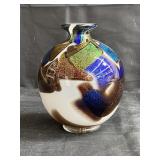 Signed art glass vase