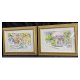 Pair of watercolor paintings