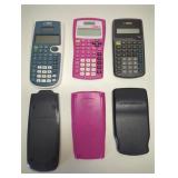 Three Texas Instruments TI-30 series scientific