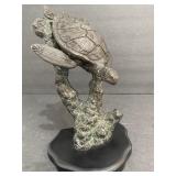 Vintage bronze sea turtle sculpture