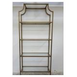 Gilt metal etagere w/ glass inserts