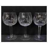 Group of 3 Waterford Crystal wine glasses