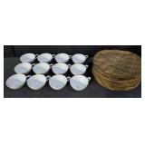 Group of Noritake China tea cups w/ storage bag