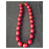 Coral beaded necklace 17" long