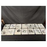 Vintage Adolf Hitler comic strip art prints 11" x