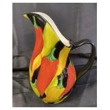 Hand painted Caliente California pottery pitcher