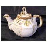 Mid Century studio ceramic teapot with lid.