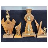 4 vintage bowling trophies from the 1960