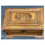 Carved wood jewelry box
