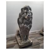 Large signed A. Barye 1832 chrome lion yard Statue