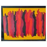 Cole signed figurative weathered  painting