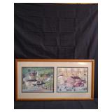 Charles Wysocki prints framed together behind