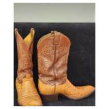 Justin sz10 D Teju Lizard cowboy boots tan/brown