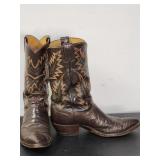 Justin sz10 D Teju Lizard cowboy boots dark
