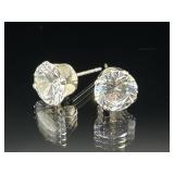 Sterling silver backed stud earrings, 1.76g