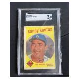 Sandy Koufax 1959 Baseball Card # 163 Graded
