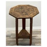 Antique Scottish wooden octagonal side table