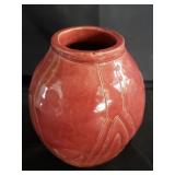 Signed and dated pottery glazed vase
