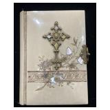 Vintage prayer book, hardcover with pearl inlay